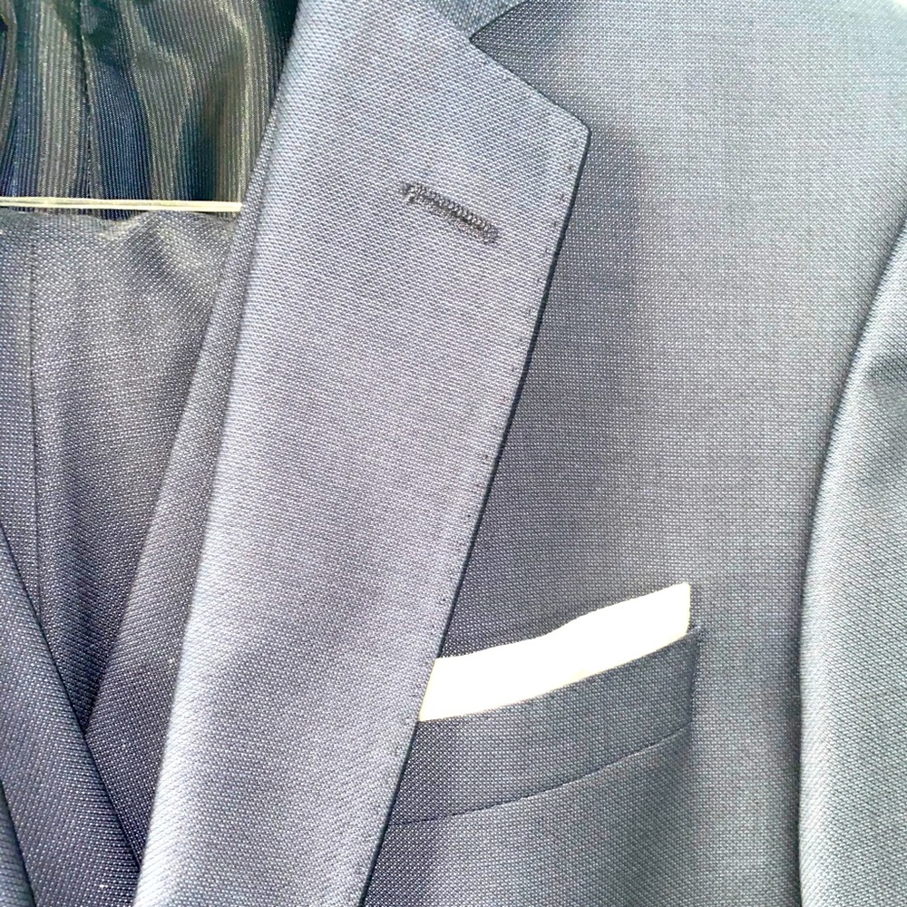Hugo Boss men’s fitted 3 piece suit - Slate Blue